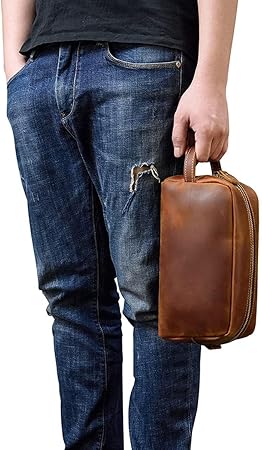 Handcrafted Full Grain Leather Dopp Kit - Cotton Lined
