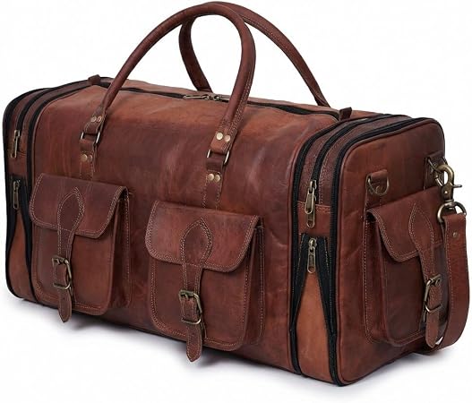Men's Handmade Genuine Leather Overnight Duffel - 24