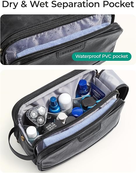 Men's High-Gloss Medium Leather Toiletry Bag
