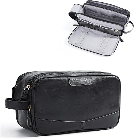 Men's High-Gloss Medium Leather Toiletry Bag