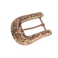 Men's Vintage Western Cowboy Belt Buckle - Engraved Brass Tone Rhinestone Flower (38mm)
