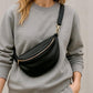 Women's Nappa Leather Hip Bag & Crossbody with Gold or Silver Hardware