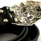 Handmade Nickel Silver Biker Buckle - Skull & Motorcycle