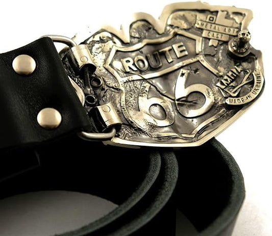 Handmade Nickel Silver Biker Buckle - Skull & Motorcycle