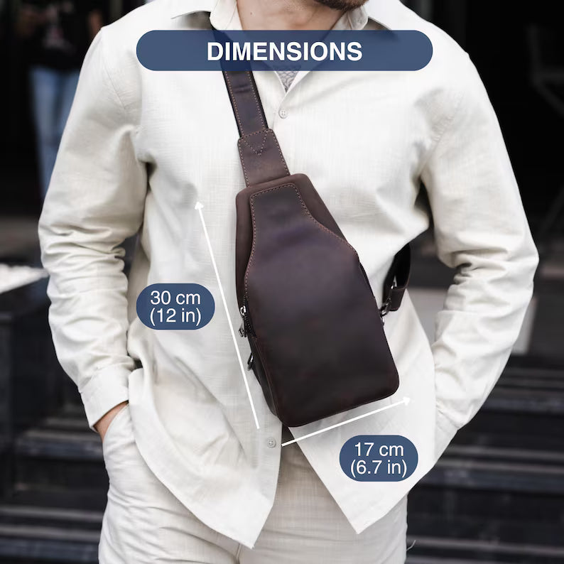 Men's Handmade Leather Sling Bag – Vintage Cowhide