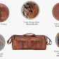 Men's Large 32" Full Grain Leather Holdall Duffel Bag