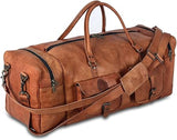 Men's Large 32" Full Grain Leather Holdall Duffel Bag