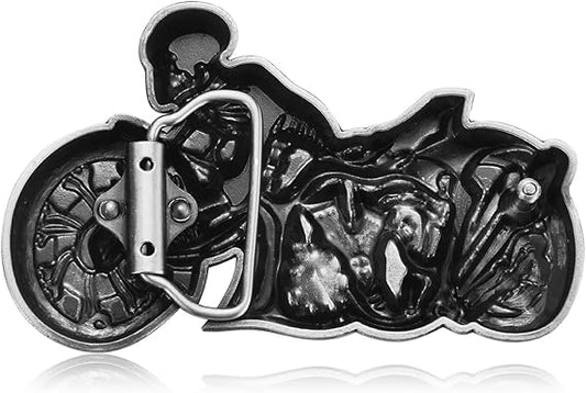Skull Rider Motorcycle Belt Buckle - Biker Punk Style
