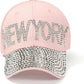 Women's Dazzling Distressed Denim Bling Cap - Nightclub Style