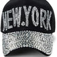 Women's Dazzling Distressed Denim Bling Cap - Nightclub Style