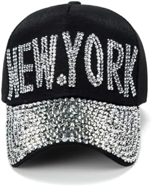 Women's Dazzling Distressed Denim Bling Cap - Nightclub Style