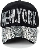 Women's Dazzling Distressed Denim Bling Cap - Nightclub Style