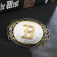 Western Initial Letter Belt Buckle – Personalized Cowboy Style
