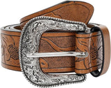 Women's Vintage Leather Belt – Hollow Flower Design