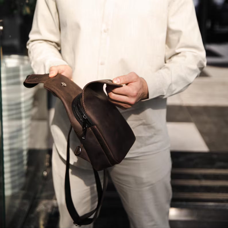 Men's Handmade Leather Sling Bag – Vintage Cowhide