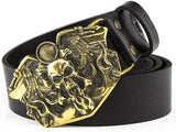Handmade Solid Brass Biker Buckle – Motorcycle & Skull