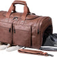 Oversized Waterproof Leather Weekender - Shoe Pouch