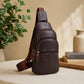 Men's Genuine Cowhide Chest Sling Bag – Multi-Pocket