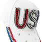 Patriotic Rhinestone Denim Baseball Cap – USA Bling