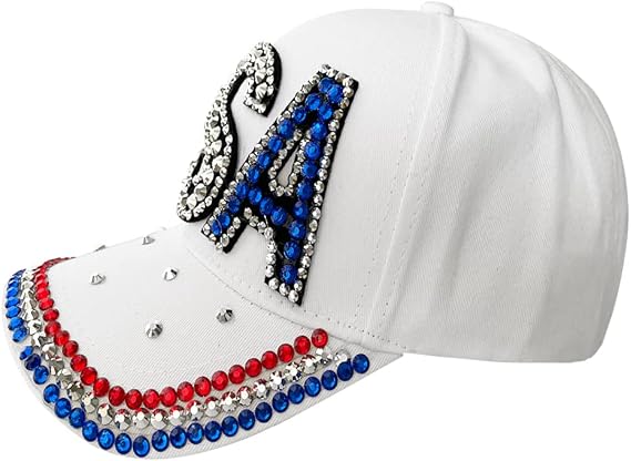 Patriotic Rhinestone Denim Baseball Cap – USA Bling