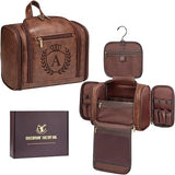 Men's Personalized Hanging Leather Dopp Kit - Large