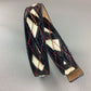 rgyle Print Hair-On Hide Leather Belt - Fur Trim Accent