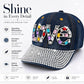 "LOVE" Rhinestone Mesh Sun Cap – Beach Party Bling