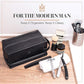 Men's Rigid-Wall Waterproof Leather Shave Kit