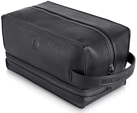 Men's Rigid-Wall Waterproof Leather Shave Kit