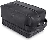 Men's Rigid-Wall Waterproof Leather Shave Kit