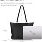 Medium Leather Tote Bag with Zip Closure