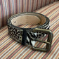 Multi-Pattern Hair-On Hide Belt - Studded Snap Buckle