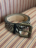 Multi-Pattern Hair-On Hide Belt - Studded Snap Buckle