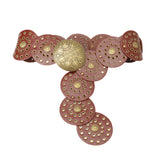 Y2K Metal Disc Waist Belt for Women - Cinched Silhouette