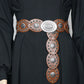 Boho Western PU Leather Disc Belt - Statement Cowgirl Waist Style