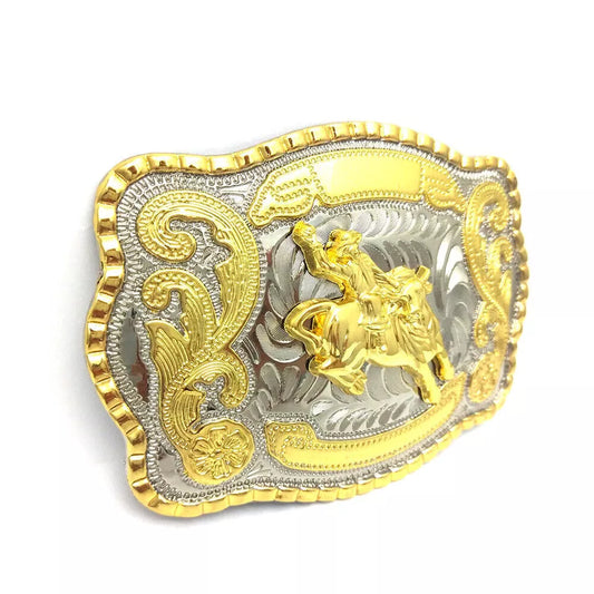 Western Rodeo Bull Rider Belt Buckle for Men - Cowboy Alloy Design