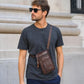 Men's Slim Leather Phone Crossbody Pouch