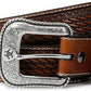 Men's Basketweave Western Leather Belt – Removable Buckle