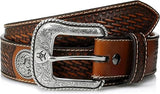 Men's Basketweave Western Leather Belt – Removable Buckle