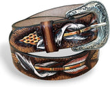 Men's Hand-Tooled Floral Western Belt – Full Grain Leather