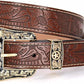 Genuine Leather Western Cowboy Belt – Engraved Buckle