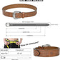 Women's Vintage Leather Belt – Hollow Flower Design