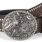 Western Cowboy PU Leather Belt – Floral Engraved