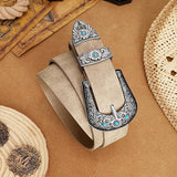 Women's Suede Western Belt – Turquoise Accents