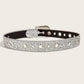 Women's Silver Glitter Diamond Western Belt