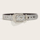 Women's Silver Glitter Diamond Western Belt