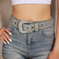 Women's Silver Glitter Diamond Western Belt