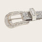 Women's Silver Glitter Diamond Western Belt