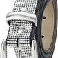 Women's Silver Sparkly Diamond D-Ring Belt