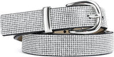 Women's Silver Sparkly Diamond D-Ring Belt